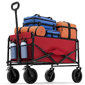 DUMOS Collapsible Wagon Cart, 330lbs Capacity, Red/Gray $37.95 + Free S&H at Amazon