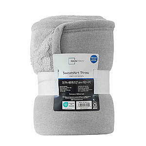 $7.97: Mainstays 50" x 60" Cozy Sweatshirt Chenille Throw Blanket(4 Colors) at Walmart.com
