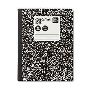 $0.38 - Pen+Gear College Ruled Composition Book, 7.5 x 9.75 Inches, Marble or Color Cover, 80 Sheets