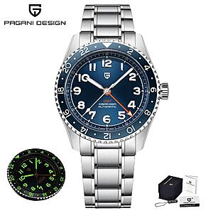 Pagani Design (Blue) PD1784 GMT Automatic Mechanical Watch 40mm 200M Waterproof Sapphire Blue $67 + Free Shipping