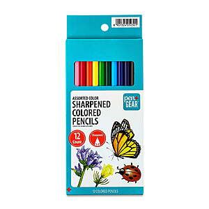 $0.50 - Pen+Gear Sharpened Colored Pencils, Assorted Colors, 12 Count