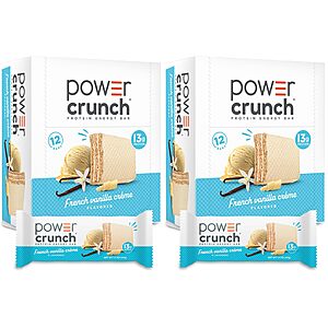 [S&S]2 Pack 12 Count Power Crunch Protein Wafer Bars French Vanilla Creme, 1.4 Ounce $13 + Free S&H w/ Prime or $35+