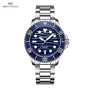 Seagull 6203 New (2025) Men's Panda 41mm White or Blue Dial Diver's Watch 200M Waterproof Chronograph Stainless Steel Band $176 + Free S/H $176.3