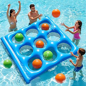 [Prime Only]Ksheat Giant Tic-Tac-Toe Pool Toys Games Set with 10 Balls and Pump $8.85 + Free S&H at Amazon