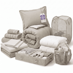 Virtu 13-Piece Twin XL Bed-in-a-Bag Dorm Bedding & Essentials Set (Linen) $57.49 + Free Shipping