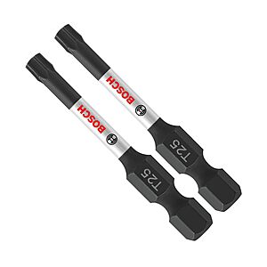 $3.23: BOSCH ITT25205 5-Pack 2 In. Torx #25 Impact Tough Screwdriving Power Bits at Amazon