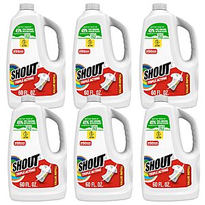 [S&S] 6 Pack 60 fl oz Shout Triple-Acting Laundry Stain Remover $19.52 + Free S&H w/ Prime or $35+