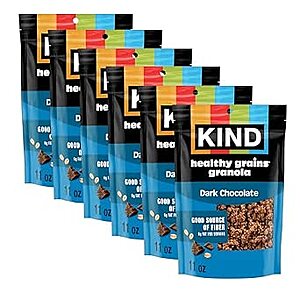 $17.43 or less S&S Clip Q Kind Healthy Grains Granola, Dark Chocolate Clusters, Gluten Free, Healthy Snack Mix, 10g Protein, 11oz, 6 Count