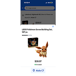 YMMV LEGO Pokémon Eevee Building Set, 587 pc. $28.97