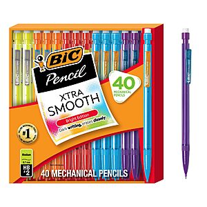 $7.44 AMAZON BIC Xtra Smooth Bright Edition Mechanical Pencils, 0.7 mm Medium Point,  School Supplies   40-Count