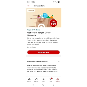 YMMV - Get $50 in Target Circle Rewards when sign up for Target Circle 360

When you subscribe to Target Circle 360