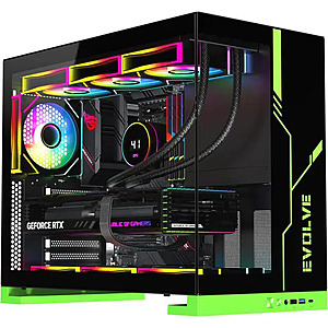 DIYPC IDX8-BK-ARGB Black USB3.0/ Type C Tempered Glass ATX Gaming Computer Case w/ Dual Tempered Glass Panel and 4 x ARGB PWM Fans (Pre-Installed) $60.24
