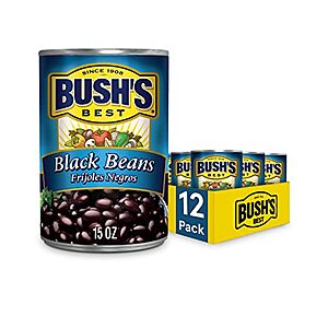 [SnS] $11.29* | 12-Pack 15-Oz Bush's Best Canned Black Beans at Amazon (94.1￠ each)