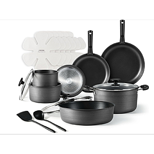 Set of 20 pots and pans with 4-layer hard anodizing $89.99