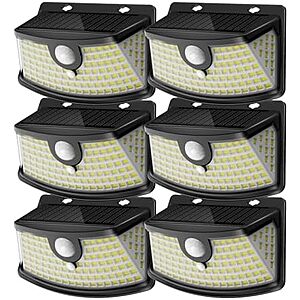 [AC] $15.59* | 6-Pk Aootek 120-LEDs Solar Motion Sensor IP65 Waterproof Lights at Amazon
