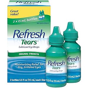 [SnS, AC] $8.87* | 2-pk 0.5-oz Refresh Tears Lubricant Eye Drops at Amazon