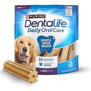 [SnS, AC] $4.36* | 18-Ct Purina DentaLife Daily Oral Care Dog Sticks (Large Chews) at Amazon