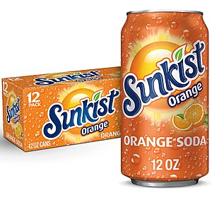 Sunkist Orange Soda, 12 fl oz cans, 12 pack - (3 for $14.74, $4.91 each) w/ S&S