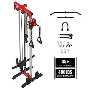 Mikolo Wall-Mounted Cable Crossover & Lat Pulldown Machine w/ 26-Position Dual Pulley System $176.02 + Free Shipping