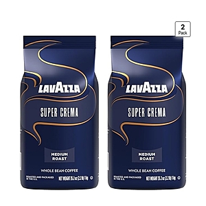 2-Pack 2.2 lb Lavazza Super Crema Whole Bean Coffee Bags $32.37 ($16.18/bag) w/ Coupon + S&S @ Amazon YMMV