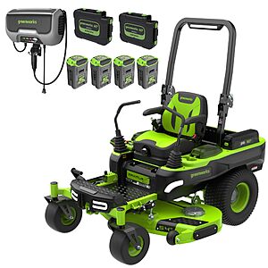 Greenworks 60V 54" MaximusZ Zero Turn Riding Lawn Mower, (2) 20.0Ah + (4) 8.0Ah Batteries and 1.5kW Fast Charger $4999.99