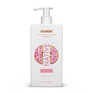 16.5-Ounce Native x Dunkin' Strawberry Frosted Shampoo (Limited Edition) $6.65 w/ S&S + Free Shipping w/ Prime or on $35+