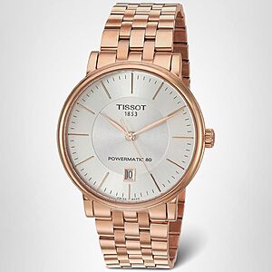 Tissot mens Carson Stainless Steel Dress Watch Rose Gold T1224073303100 $600