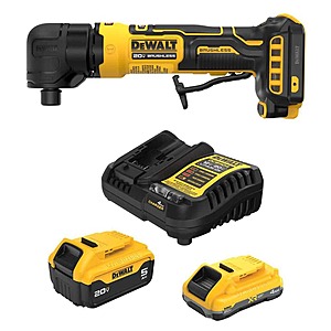 DeWalt ATOMIC 20V MAX Right Angle Die Grinder w/ 4 Ah Powerpack and 5 Ah Batteries and Charger Lithium-Ion Cordless $229