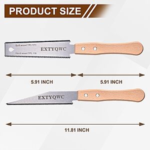 2 Pack Japanese Hand Saw, 6 in Flexible Edge Blade,Trimming, Gardening, Wood, PVC