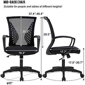 $43 FS WALMART by Factory Direct: BestOffice Ergonomic Office Chair with Lumbar Support Armrest Rolling Swivel Adjustable Chair