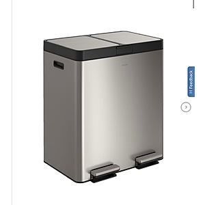 Kohler 82L Dual Bin Step Trash Can $189.99 Stainless Steel , Black Stainless Steel or White Free Shipping Costco.com