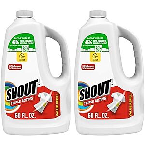2-Pack 60-Oz SHOUT Active Enzyme Laundry Stain Remover Spray $6.85