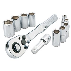 CRAFTSMAN Mechanics Tool Set, SAE, 1/4 Inch Drive, 11 Piece, 90-Tooth (CMMT34870) $14.99