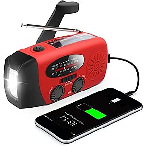 Prime Members: RunningSnail AM/FM/NOAA Emergency Weather Radio w/ LED Flashlight, Solar Panel & 2000mAh Power Bank $13.90 + Free Shipping w/ Prime or on $35+