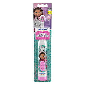 Gabby's Dollhouse Kid's Spinbrush Electric Toothbrush, Battery Powered, Soft Bristles $5