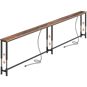 $79.98* | 102.4" Huuger Height Adjustable Sofa Table w/ Power Outlets at Amazon