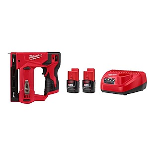 Milwaukee M12 12V Cordless 3/8" Crown Stapler Kit w/ 2.0Ah Battery 2-Pack & Charger $119 + Free Shipping