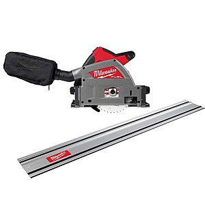 Milwaukee M18 FUEL 18V Lithium-Ion Cordless Brushless 6-1/2 in. Plunge Cut Track Saw with 55 in. Track Saw Guide Rail $399