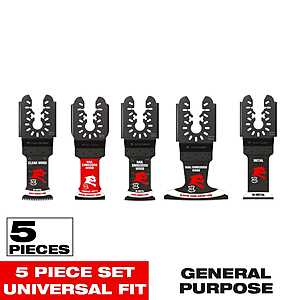 Diablo Universal Fit Wood and Metal Bi-Metal & Carbide Oscillating Blade Set (5-Piece) $19.11