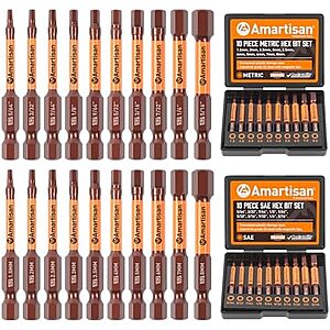 $8.49* | 20-Pc Amartisan Metric & SAE Hex Bit Set w/ Storage Box at Amazon