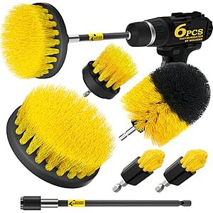 $7.99* | 6-Pk Holikme Drill Brush Power Scrubber Cleaning Attachment Set at Amazon