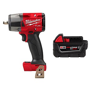 Milwaukee M18 FUEL GEN-2 18V Lithium-Ion Mid Torque Brushless Cordless 3/8 in. Impact w F Ring w/5.0 ah Resistant Battery $249