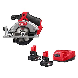 Milwaukee M12 FUEL 12V Lithium-Ion Brushless 5-3/8 in. Cordless Circular Saw with M12 XC 5.0 Ah Battery (2-Pack) Starter Kit $189