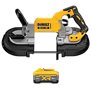 DeWalt 20V Max XR Lithium-Ion Cordless Brushless Deep Cut Band Saw and 20V Max XR 8.0Ah Battery $359