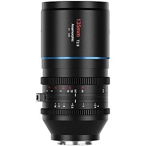 $362* | SIRUI 135mm T2.9 1.8X Full-Frame Anamorphic Lens, Telephoto Anamorphic Lens (Venus 135mm L Mount Blue Flare) at Amazon