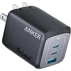 $34.99:  3-Port GaN Anker Prime Up to 67W Compact Fast Wall Charger (2x USB-C + 1x USB-A) at Newegg, FS