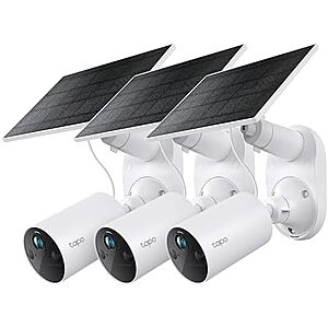 $119.98* | 3-Pack Tapo SolarCam 1080p Outdoor Wireless Security Camera + 25% Back w/ Prime Visa Card at Amazon