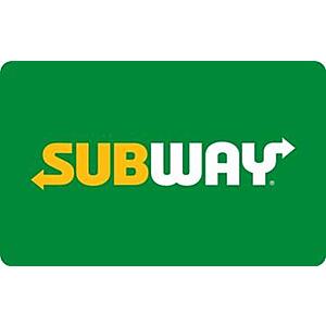 $50 Subway eGift Card, $40, + 4x fuel points, Kroger Gift Cards