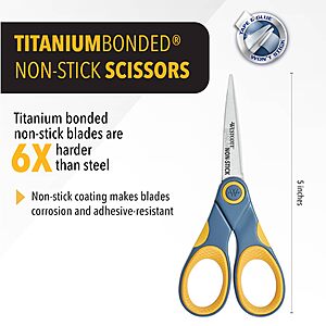 Westcott 5-Inch Non-Stick Titanium Scissors For Office and Home, $3.50, Amazon