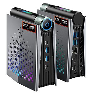 ACEMAGICIAN S3A Mini PC: Ryzen 7 H 255, 16GB LPDDR5, 512GB PCIe4.0 SSD, Radeon 780M, Win 11 Pro, RGB Lights 3 Modes $466.39